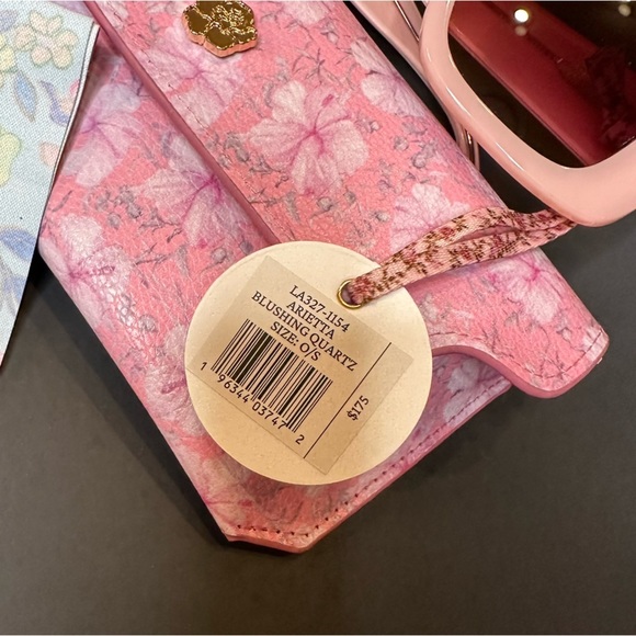 NEW LoveShack Fancy Arietta Square Sunglasses BLUSHING QUARTZ Floral Pink NWT - Picture 4 of 12